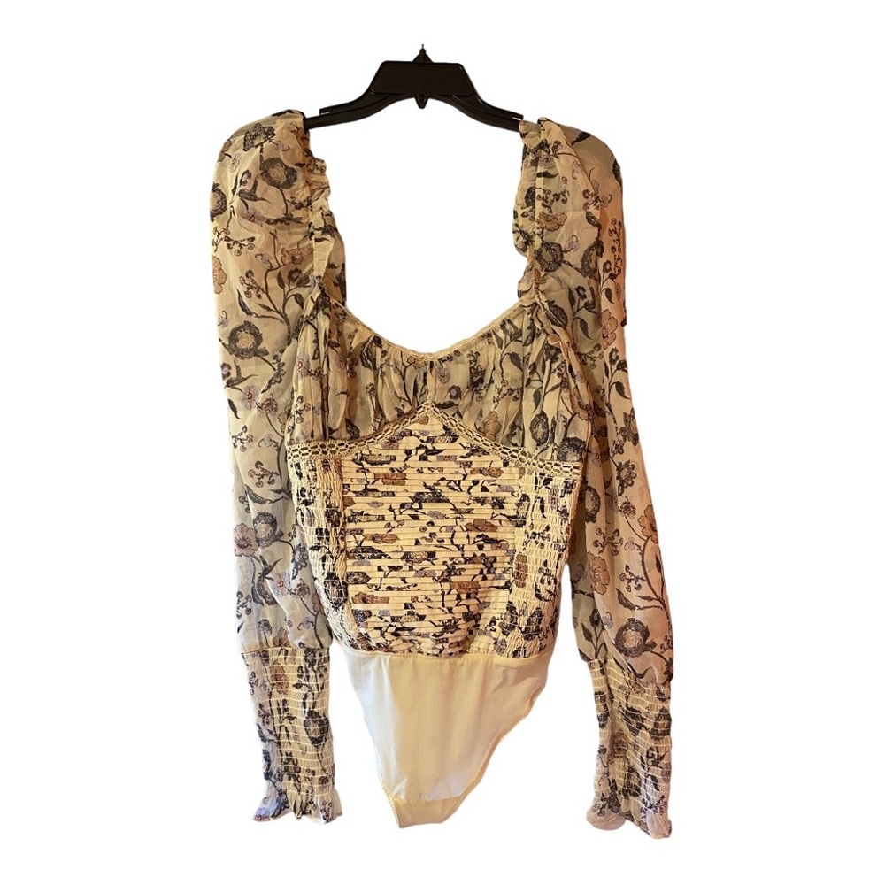 Free People Intimately Ivory Combo Bodysuit